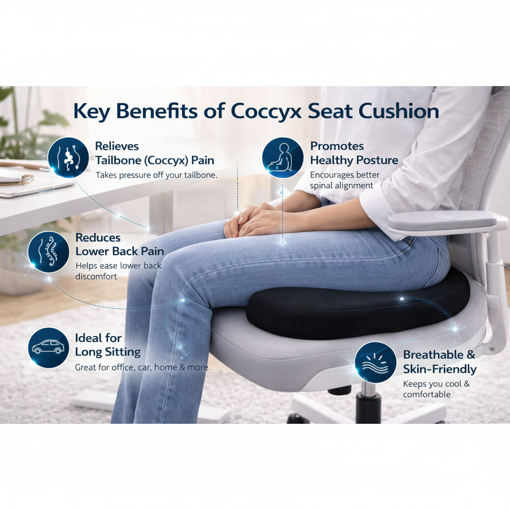 Coccyx Seat Cushion for Tailbone Pain Relief