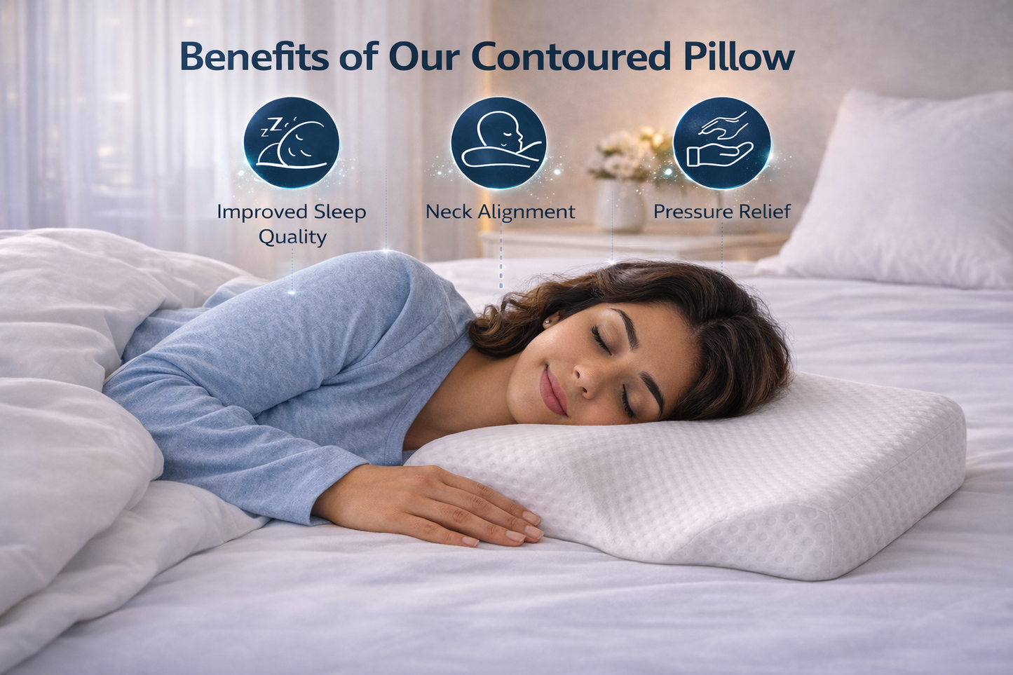 Orthopedic Contoured Anti Snoring & Cervical Pillow for Neck Pain Relief