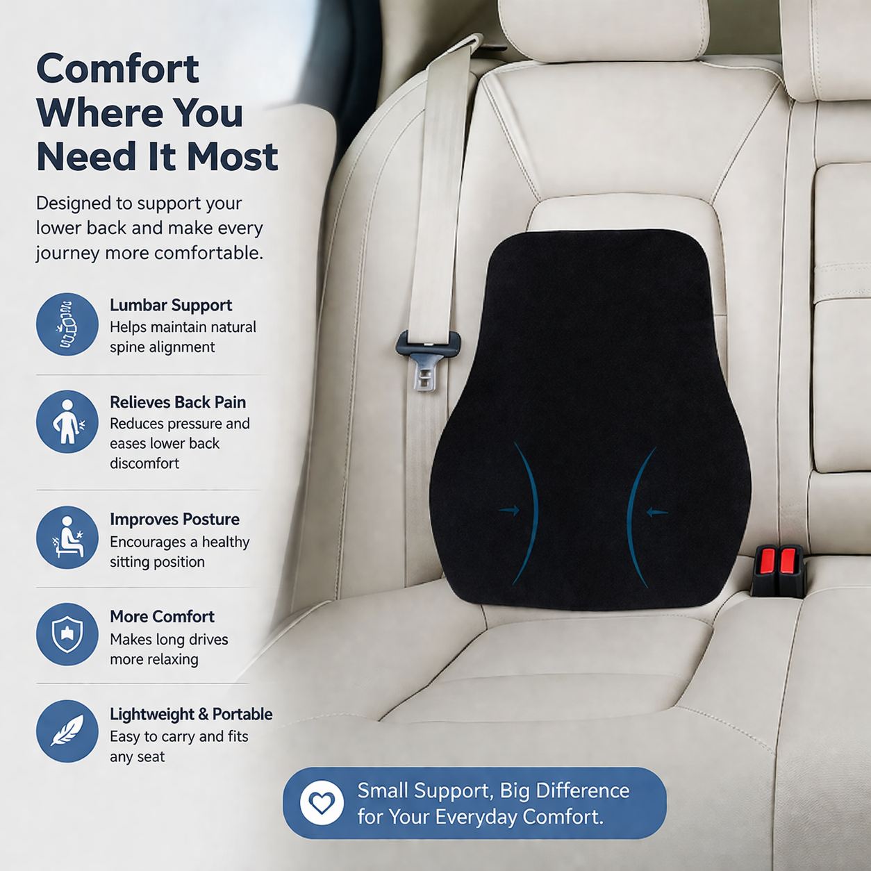 Lumbar Support Pillow for Lower Back Pain