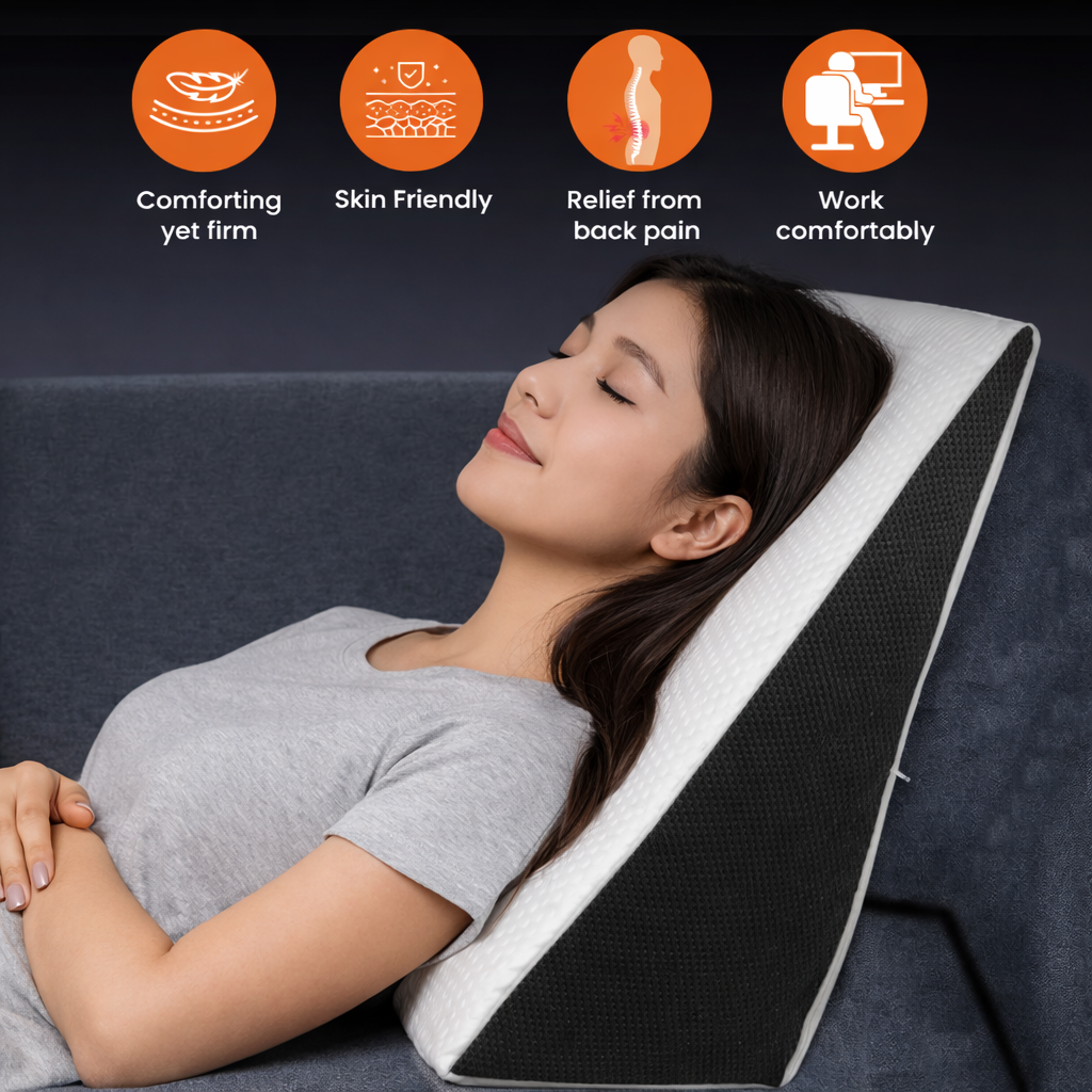 Wedge Pillow for Better Sleep & Acid Reflux Relief